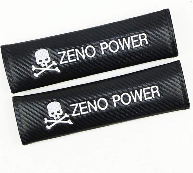 2Pcs ZENO Carbon Fiber Embroidery Car Seat Belt Cover Safety Shoulder Pads