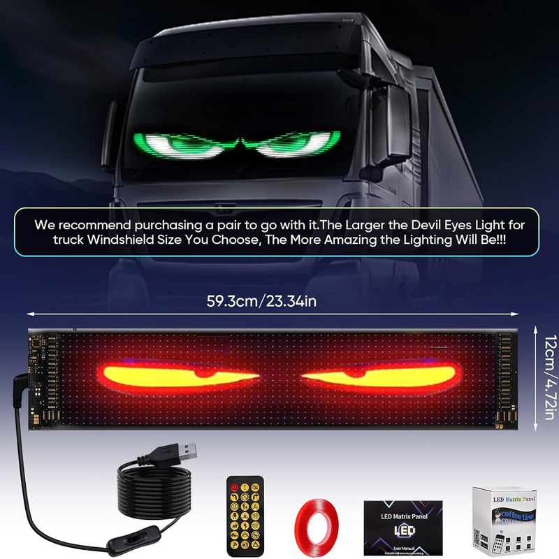 Devil Eyes Light For Cars USB 5V Flexible LED Display, Dynamic LED Colorful Eye Lamp