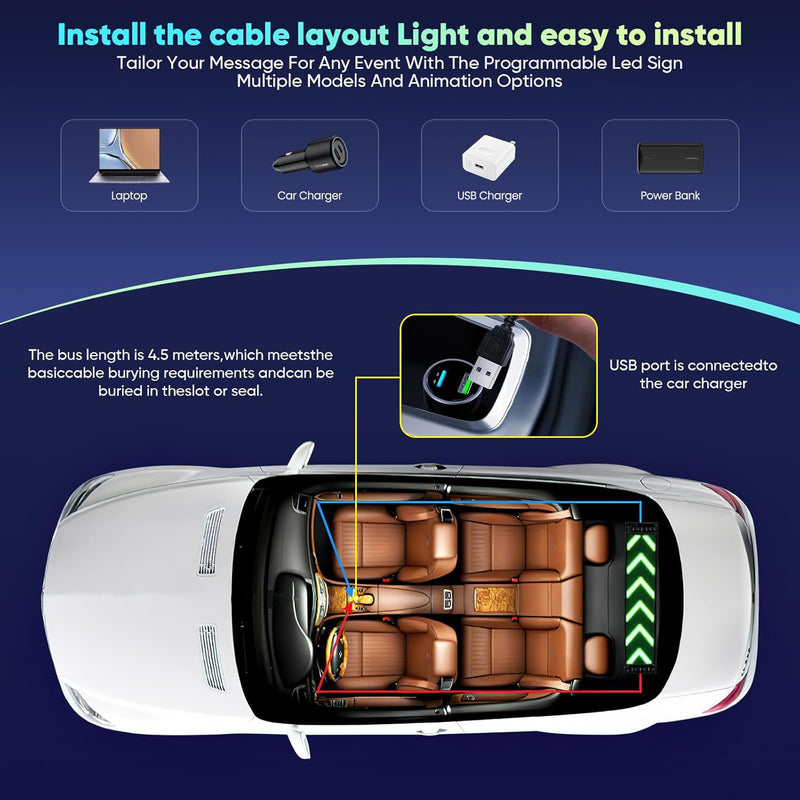 Devil Eyes Light For Cars USB 5V Flexible LED Display, Dynamic LED Colorful Eye Lamp