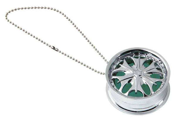 HANGING ALLOY WHEEL AIR FRESHENER WITH FLOWER FRAGRENCE