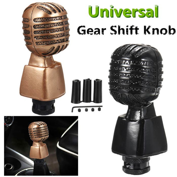Autotmoitve Universal Microphone Mic Manual Gear Shift Knob For Car