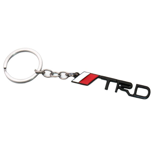 Black TRD 3D Logo Emblem Metal Keychain For Bikes And Cars