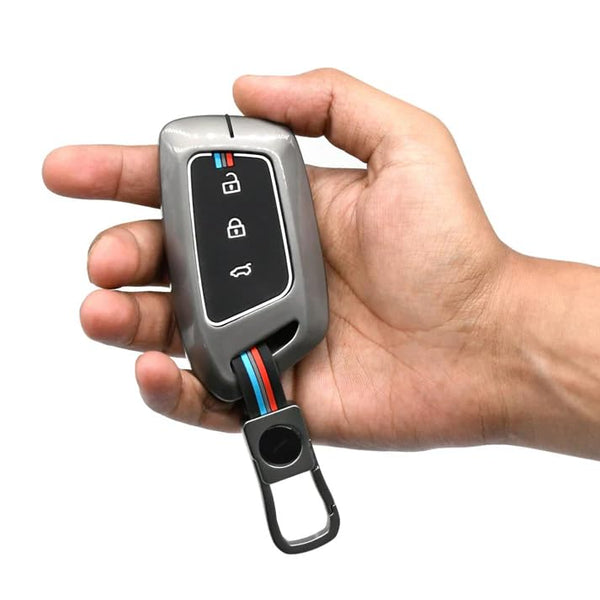 Car 3 BUTTON Metal Key Cover Suitable For MG HECTOR, COMET EV, HECTOR PLUS, ASTOR, GLOSTER AND ZS EV