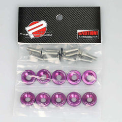 Car Universal Screw Washer Car Fender M6 Bolt Screw+Bumper Washer JDM 10pcs
