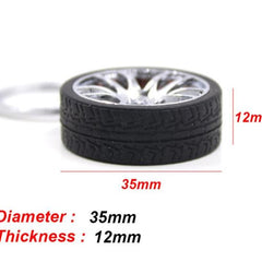 Car Wheel Keychain With Disc Brakes Keyring Tire Tyre (Assorted Color & Shape)