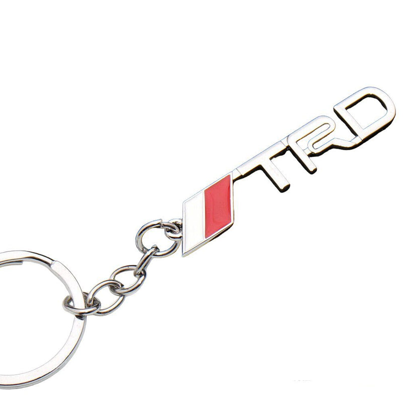 Chrome Silver TRD 3D Logo Emblem Metal Keychain For Bikes And Cars