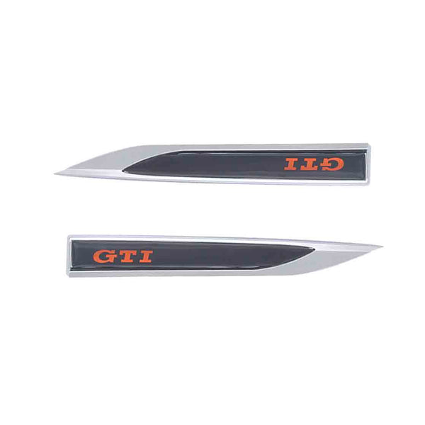 2Pcs Universal GTI Logo Car Metal Alloy Body Side Fender Knife Emblem Stickers