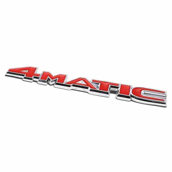 Red 4MATIC Chrome Metal Rear Trunk Letters Badge Emblem Sticker For Cars
