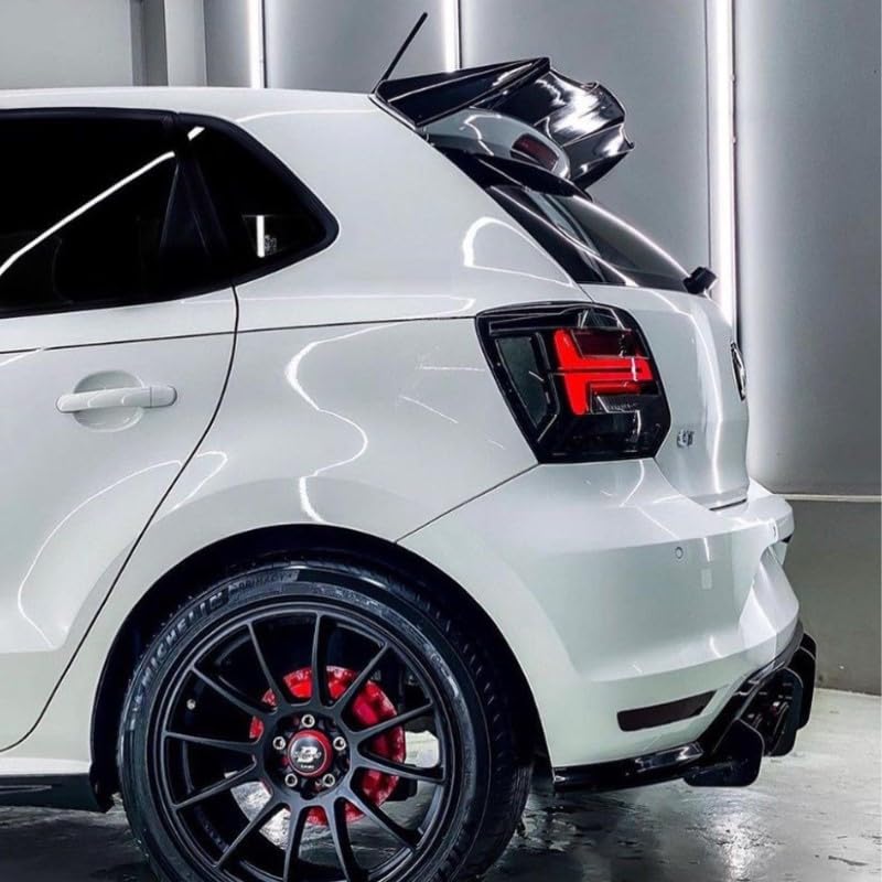 Polo 2010-2023 Batman Style Ar-vw-027 Glossy Black Roof Wing Rear Spoiler Compatible with Roof Wing Rear Spoiler Batman Style Ar-vw-027 Glossy Black