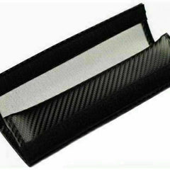 2Pcs Red Blue Stripe Carbon Fiber Embroidery Car Seat Belt Cover Safety Shoulder Pads