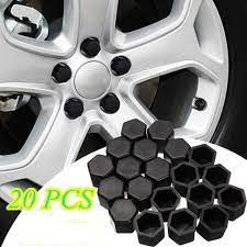 19mm BLACK 20pcs Universal Car Silicone Wheel Lugs Nuts Bolts Covers Protective Cap