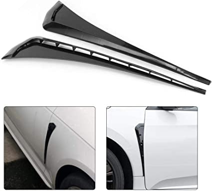 Glossy Black Car Air Outlet Fender,Universal Car Fender Vent Cover Stickers Decorative Strip Fit
