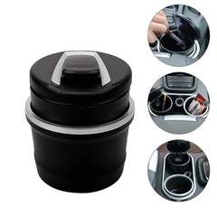 Portable Car Ashtray With Lid And Blue LED Light (1 Pc / With Color Box)