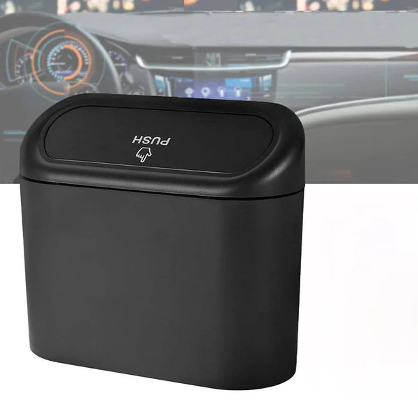 Mini Car Trash Can With Lid, Waterproof Car Trash Bin Storage Box (1 Pc)
