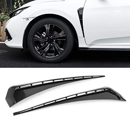 Glossy Black Car Air Outlet Fender,Universal Car Fender Vent Cover Stickers Decorative Strip Fit