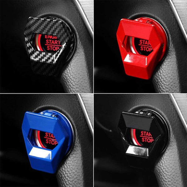1pc Car Aluminum Engine Start Stop Engine Push Button Protection Cover Trim Sticker