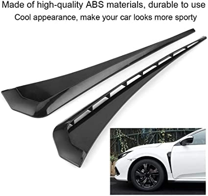 Glossy Black Car Air Outlet Fender,Universal Car Fender Vent Cover Stickers Decorative Strip Fit