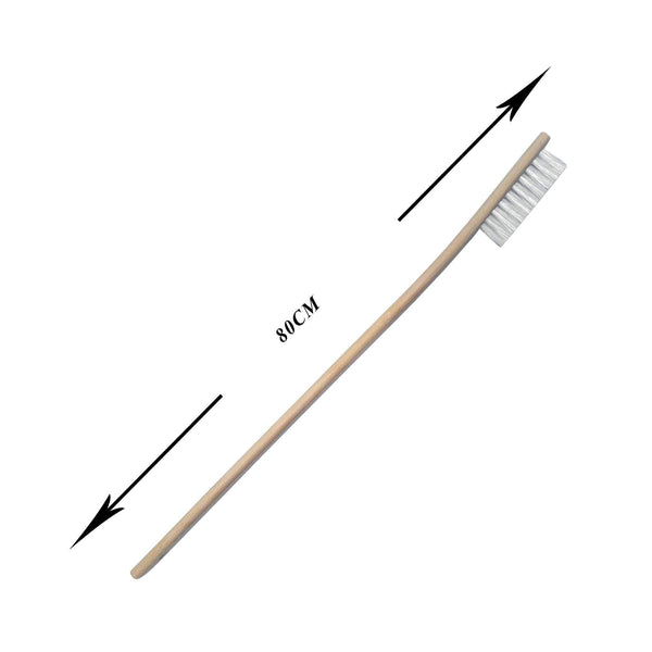 New Wooden Long Handle Cleaning Brush With White Head For Car And Motocycle