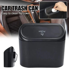 Mini Car Trash Can With Lid, Waterproof Car Trash Bin Storage Box (1 Pc)