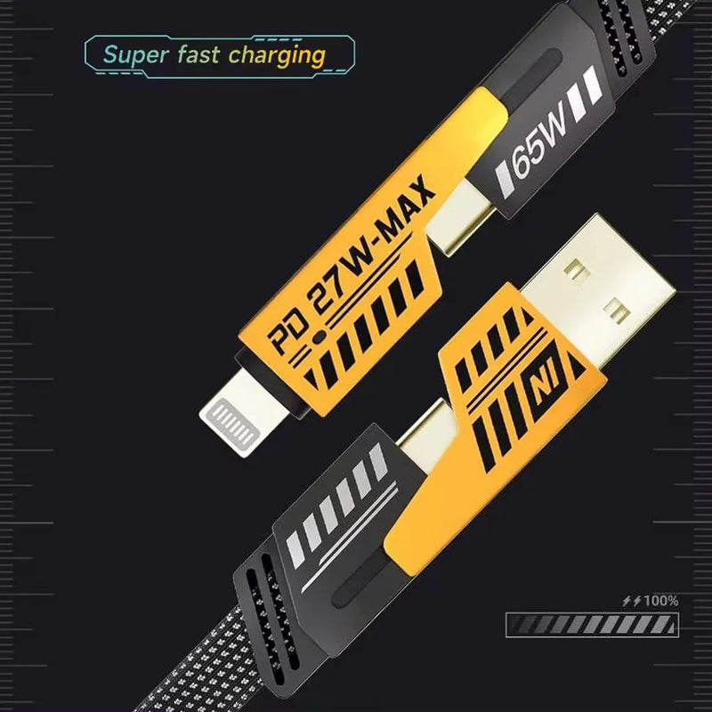 4 In 1 Fast Charging Cable With Multiport USB-C To Type C
