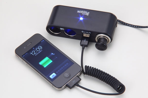 Niken Car 3 Way Socket +2 Dual USB Cigarette Lighter Charger Adapter(5V 2. Amps.)