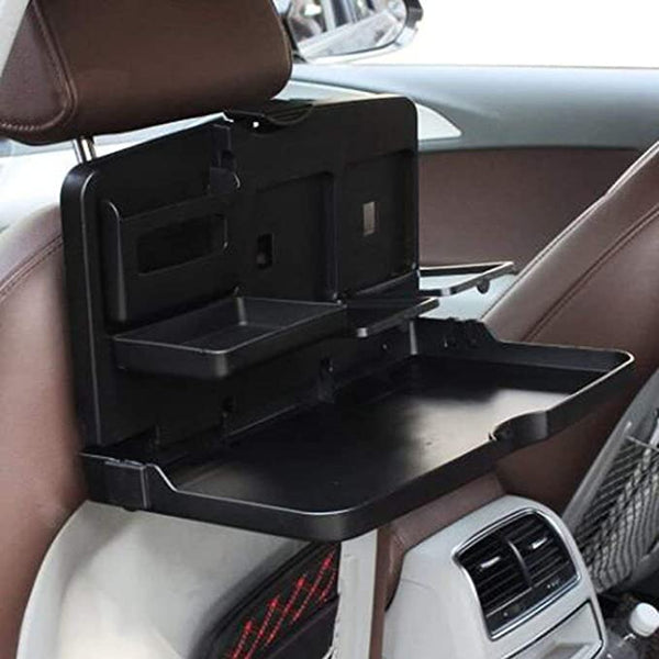 1 Pc Car Backseat Food Travel Dining Meal & Snaks Tray & Cup Holder for All Cars (Black)