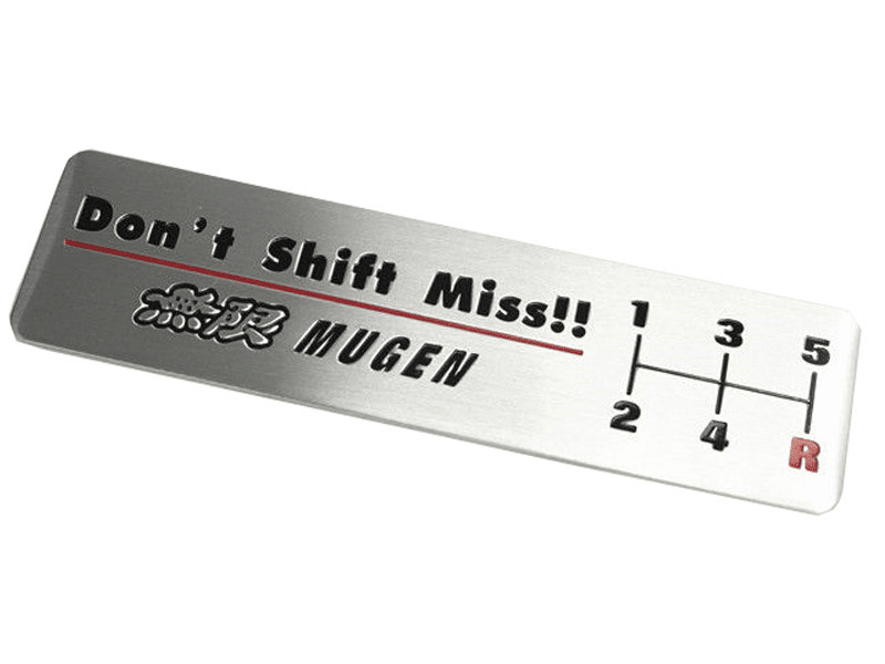 1 Pc Mugen/Wolf Don't Shift Miss! Aluminum Alloy Vip Racing Badge Decals Car Body Sticker Emblem