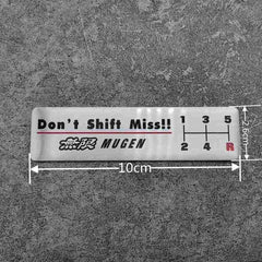 1 Pc Mugen/Wolf Don't Shift Miss! Aluminum Alloy Vip Racing Badge Decals Car Body Sticker Emblem