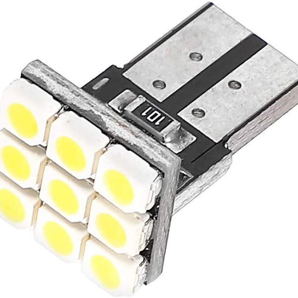 10 Pcs T10 9LEDS BLUE Car Interior LED Bulbs Instrument Lights License Plate Reading Light Width Lamp DC 12V