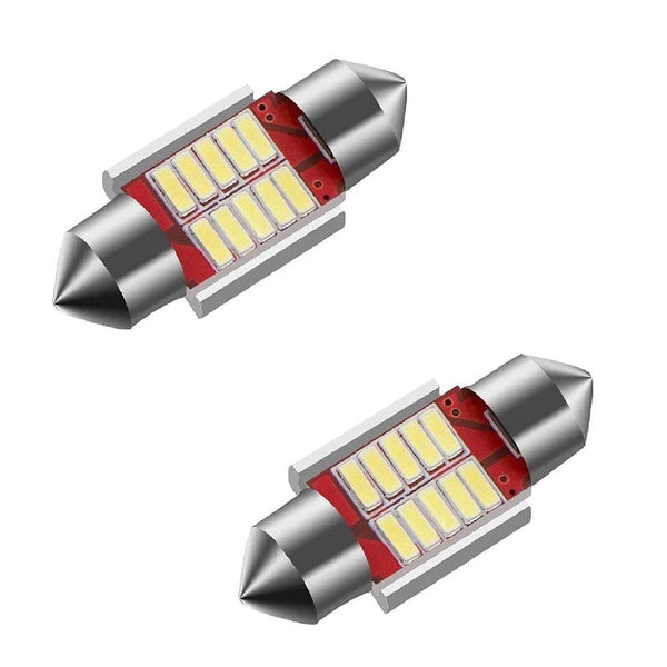 2pcs 31mm 10smd LED 12V Non Polar Canbus Error Free | No Error Car Panel Interior Roof Light Bulb | Dome Reading Lamp | Festoon Light Bulb LED for Car