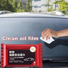 Car Glass Oil Film & Leather Cleaning Wipes High Clarity Windshield Restorer & Multi-Surface Cleaner Interior & Exterior Wipes