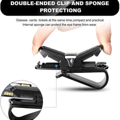Car Sunglasses Holder Clip 180° Rotatable Visor Mount With Card Slot