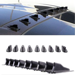 10pcs Black Universal Vortex Generators Style Auto Roof Adhesive Shark Fin Decoration for Any Cars