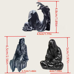 Grim Reaper Rocking Chair Figurine Cute Gothic Mini Statue For Car Dashboard Bookshelf, Desk & Home Decor Funny Resin Shelf Sitter Gothic Decoration