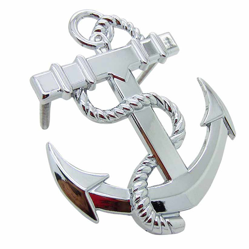 Front Grill Silver Anchor 3D Car Emblem Tuning Metal Logo Badge