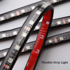 4 X 12LED Car Auto Interior Atmosphere Light Lamp Decoration With Remote Controller