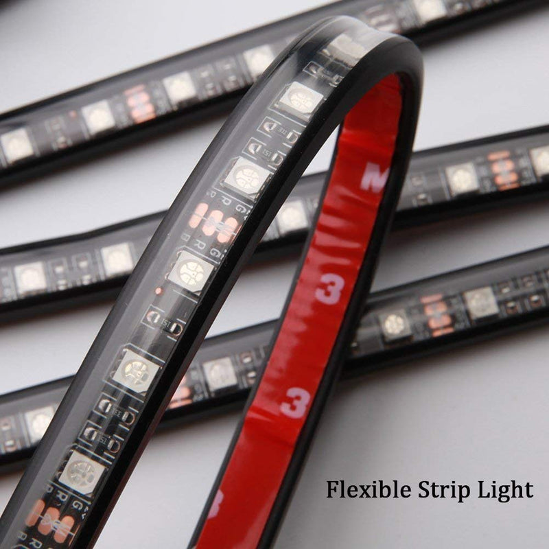 4 X 12LED Car Auto Interior Atmosphere Light Lamp Decoration With Remote Controller