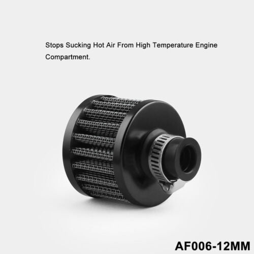12MM Mini Mixed Color Cone Cold Air Intake Filter Breather Car Racing Crank Case Turbo Vent