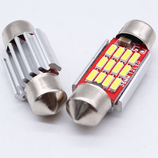 2pcs 39mm 12smd LED 12V Non Polar Canbus Error Free | No Error Car Panel Interior Roof Light Bulb | Dome Reading Lamp | Festoon Light Bulb LED for Car