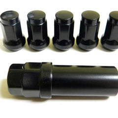 20 Pcs M12x1.5mm Black Security Locking Heptagon Closed Ended Lug Nuts for Car