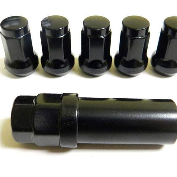 20 Pcs M12x1.5mm Black Security Locking Heptagon Closed Ended Lug Nuts for Car