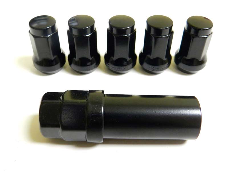 20 Pcs M12x1.5mm Black Security Locking Heptagon Closed Ended Lug Nuts for Car