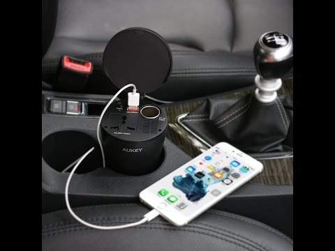 150W Car Power Inverter Cup Holder with AC Outlets and 4.8A Dual USB Charging Ports Car Adapter with Car Cigarette Lighter Socket