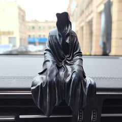 Grim Reaper Rocking Chair Figurine Cute Gothic Mini Statue For Car Dashboard Bookshelf, Desk & Home Decor Funny Resin Shelf Sitter Gothic Decoration