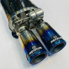 Remus Dual Tip (Burnt) Valvetronic Exhaust System for Cars – Carbon Titanium Tips, Premium Performance