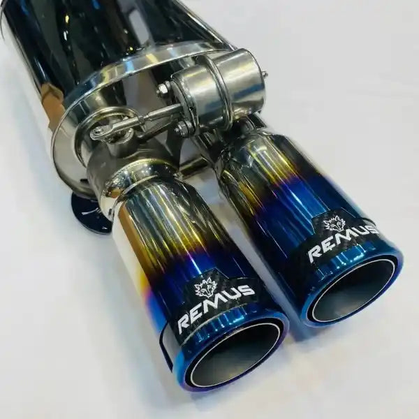 Remus Dual Tip (Burnt) Valvetronic Exhaust System for Cars – Carbon Titanium Tips, Premium Performance