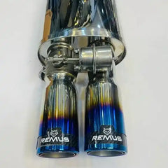 Remus Dual Tip (Burnt) Valvetronic Exhaust System for Cars – Carbon Titanium Tips, Premium Performance