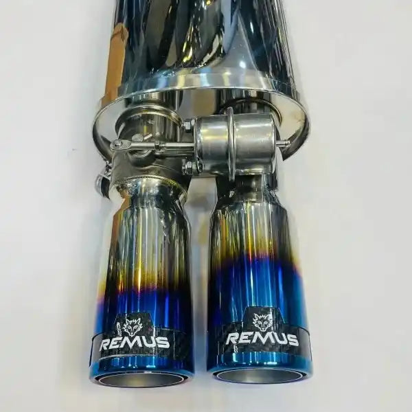 Remus Dual Tip (Burnt) Valvetronic Exhaust System for Cars – Carbon Titanium Tips, Premium Performance