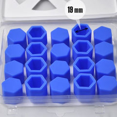 21mm BLUE 20pcs Universal Car Silicone Wheel Lugs Nuts Bolts Covers Protective Cap