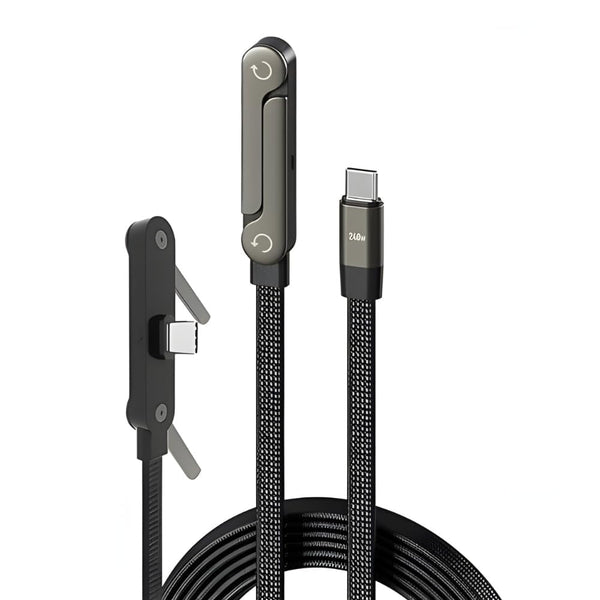 2 In 1  240W USB C Fast Charging Cable With Built In Invisible Stand For Mobile